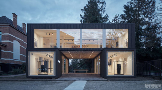 国外展厅设计案例：木结构模块化概念展厅，The ARK
