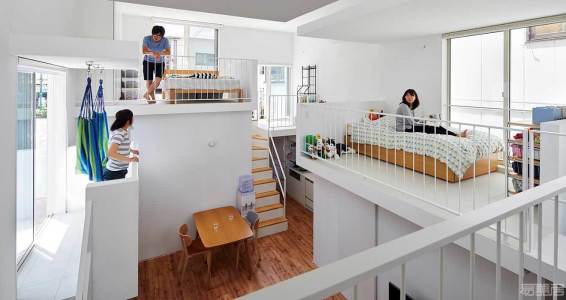 国外住宅设计案例：拉近人与人之间的距离，东京室内阳台住宅