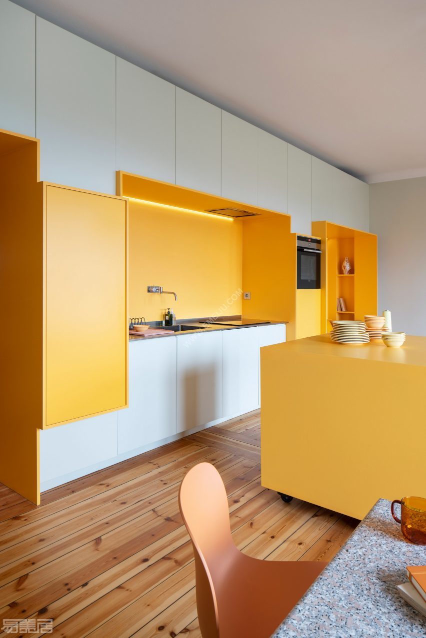 室内设计：黄色“小”公寓的“大储存墙”,室内设计,瑞典设计机构