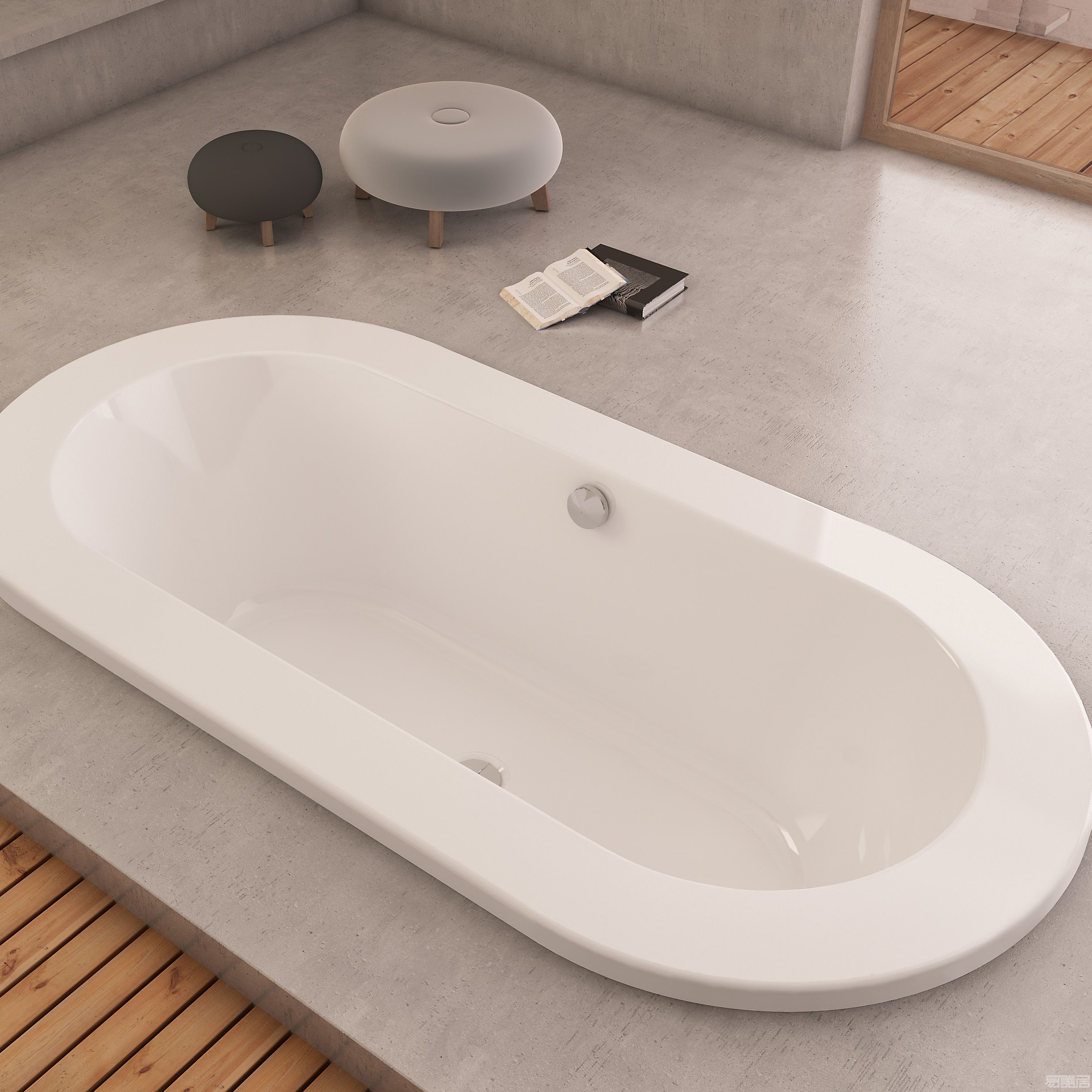 Philippe Starck 1系列--嵌入式浴缸,HOESCH,浴缸