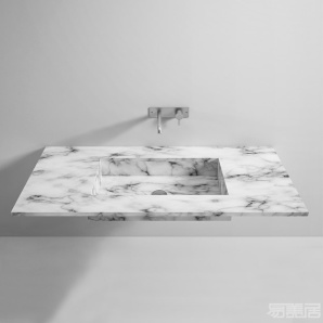 Marble top with rectangular washbasin--台盆  