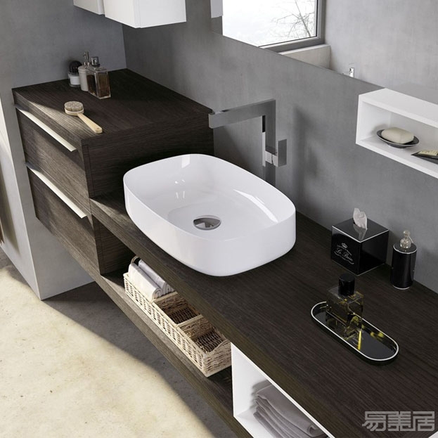 Handle System--Contemporary Bathroom Cabinet,Archesa,Bath