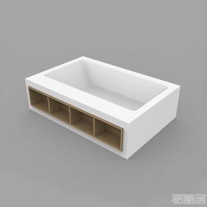 Miami Wood Storage 3-独立式浴缸